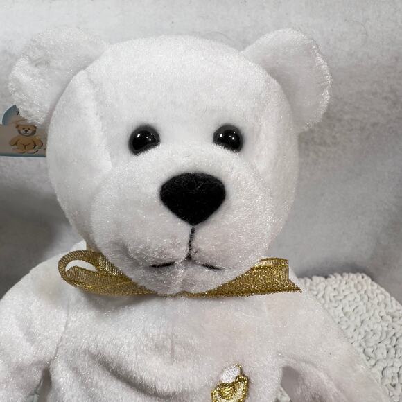 Holy Bears The Original Sacrament Series Communion ~9" Tall 5.75" W White Gold - Picture 3 of 14